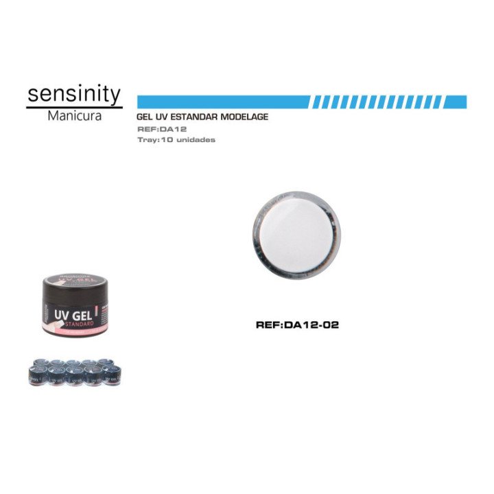 DA12-02 : SENSINITY GEL UV COLOR BLANCO, MODELAGE STANDAR 15ML