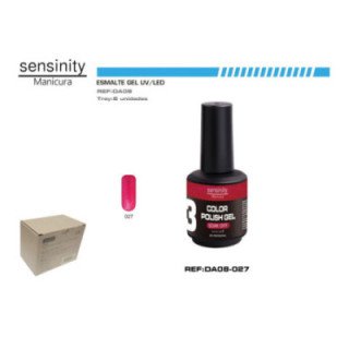 DA08-027 : ESMALTE GEL ROSA RUBI  GLITTER UV/LED USO PROFESIONAL