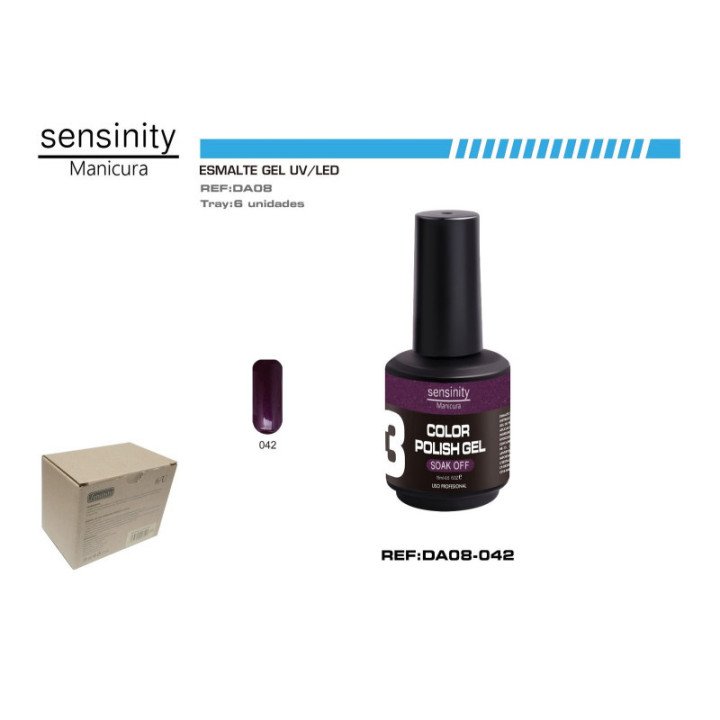 DA08-042 : ESMALTE GEL BERENJENA  UV/LED USO PROFESIONAL