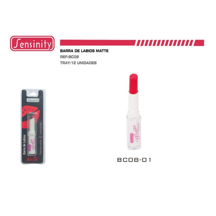 BC08-01 : BARRA DE LABIOS MATTE HIDRATANTE 12/U 144/U