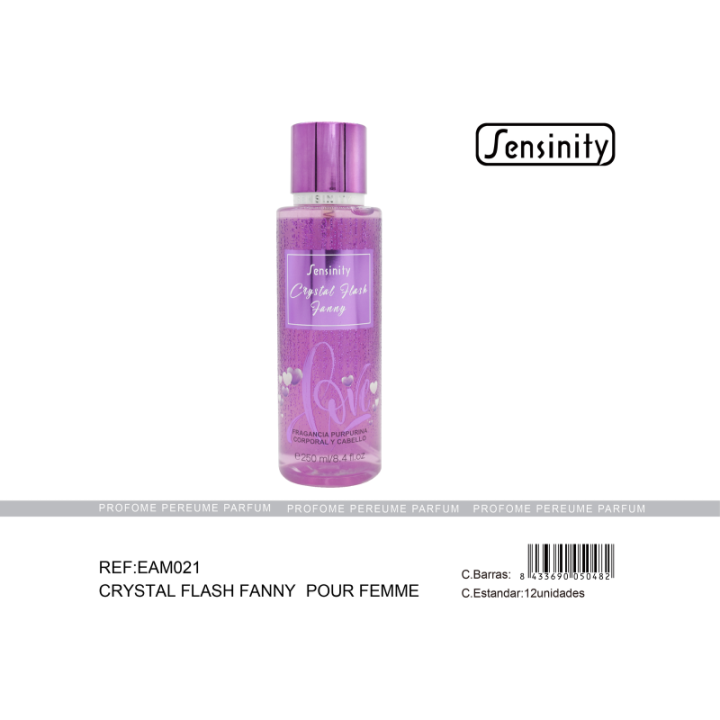 EAM021 : CRYSTAL FLASH FANNY BODY Y CABELLO 250ML