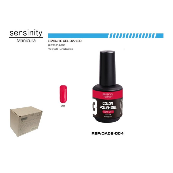 DA08-004 : ESMALTE GEL ROJO CARAMELO UV/LED USO PROFESIONAL