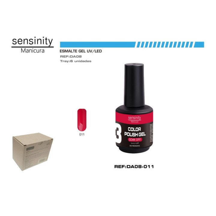 DA08-011 : ESMALTE GEL ROJO CARMIN  UV/LED USO PROFESIONAL