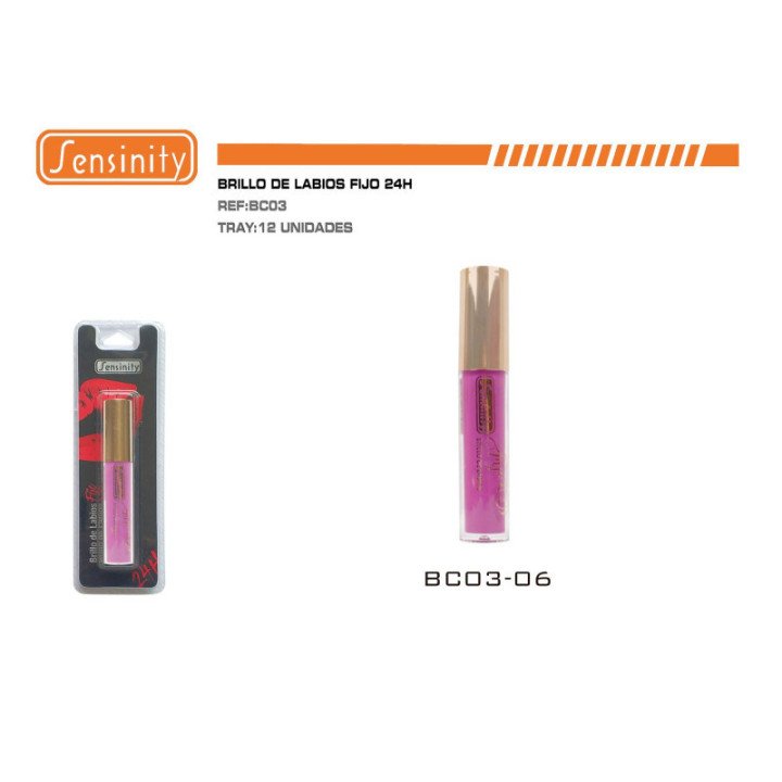 BC03-06 : BRILLO DE LABIOS FIJO 24H SENSINITY 12/U 144/U