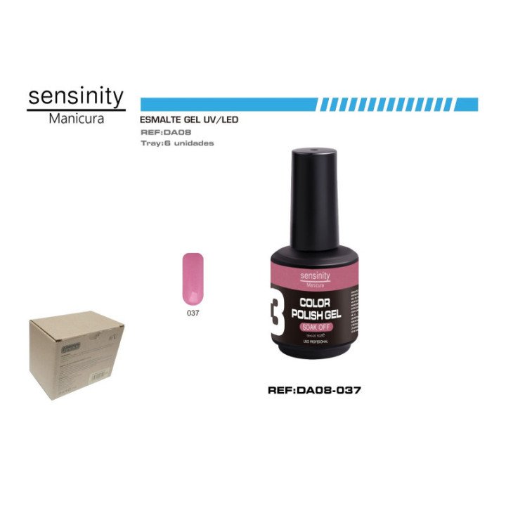 DA08-037 : ESMALTE GEL ROSA PALO UV/LED USO PROFESIONAL