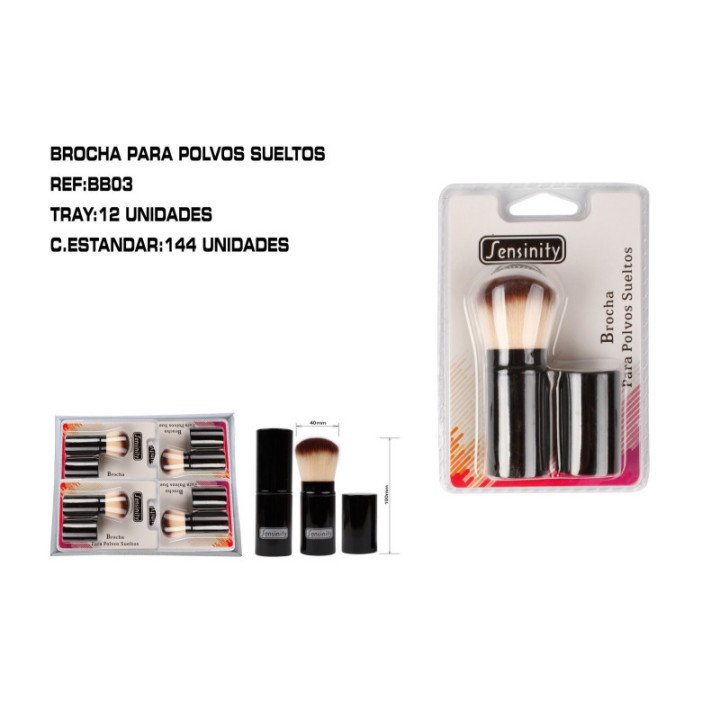 BB03 : BROCHA DE BOLSO PARA POLVOS SUELTOS 12/U 144/U