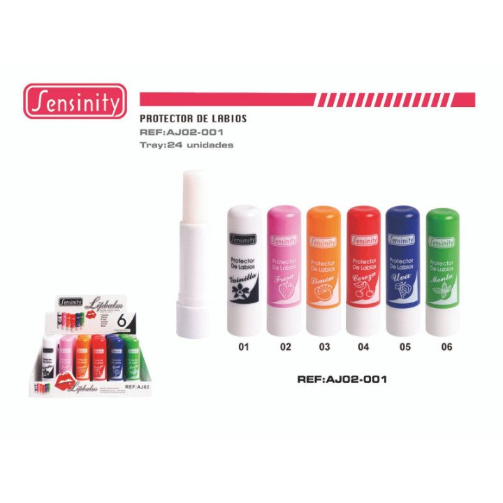 AJ02-01 : PROTECTOR LABIAL AROMA FRUTAS 24/U 288/U
