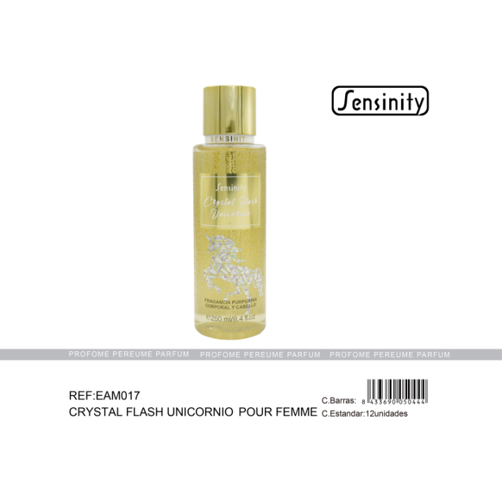 EAM017 : CRYSTAL FLASH UNICORNIO BODY Y CABELLO 250ML
