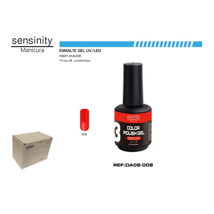 DA08-008 : ESMALTE GEL ROJO  UV/LED USO PROFESIONAL