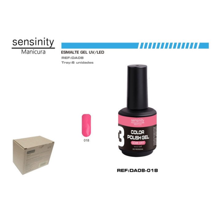 DA08-018 : ESMALTE GEL ROSA COLORETE UV/LED USO PROFESIONAL