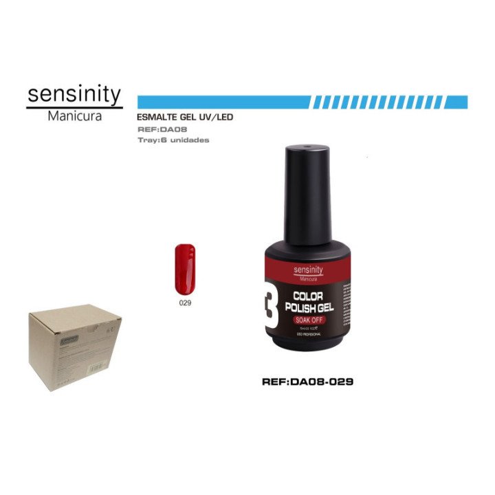 DA08-029 : ESMALTE GEL ROJO SANGRIA  UV/LED USO PROFESIONAL