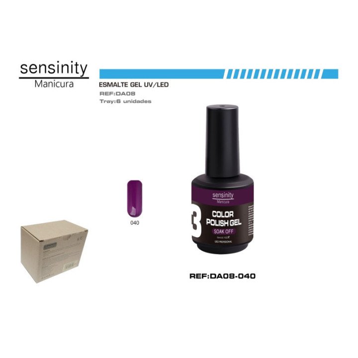 DA08-040 : ESMALTE GEL  CIRUELA UV/LED USO PROFESIONAL