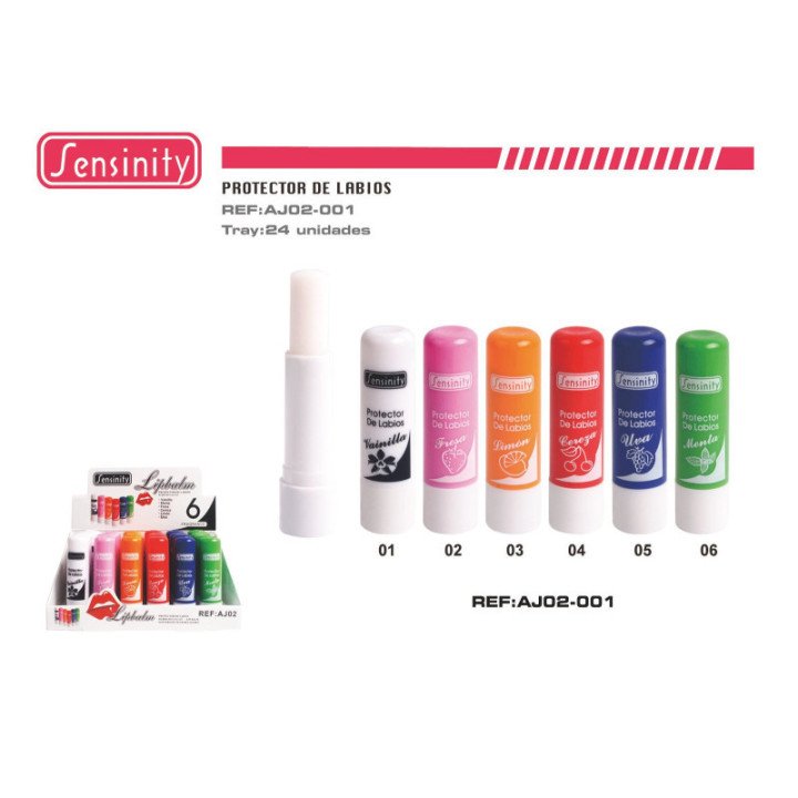 AJ02-01 : PROTECTOR LABIAL AROMA FRUTAS 24/U 288/U