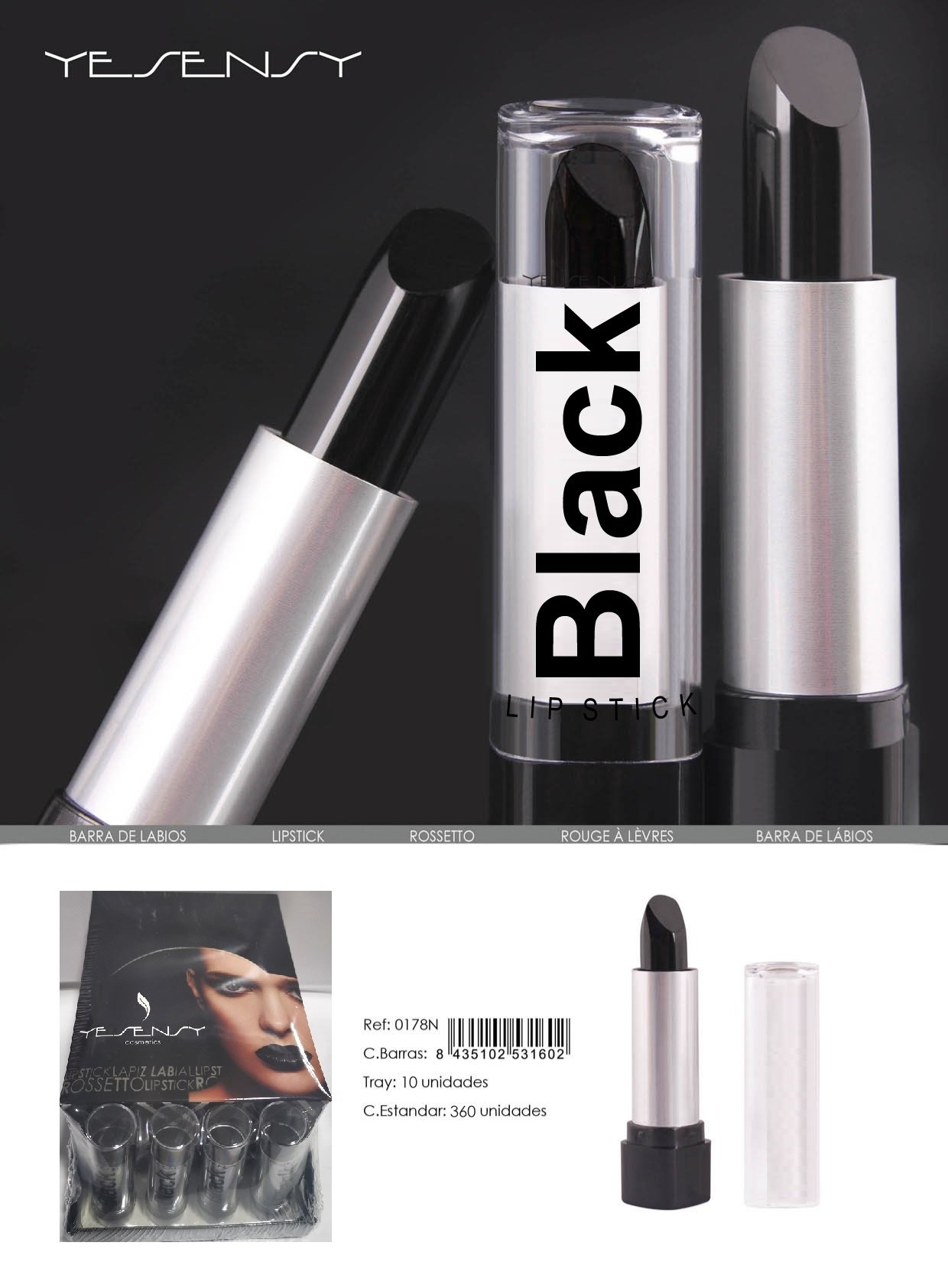 BARRA DE LABIOS 24/U NEGRO