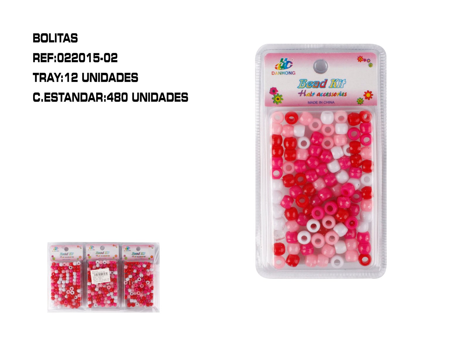 BOLITA ROSAS DECORA PELO