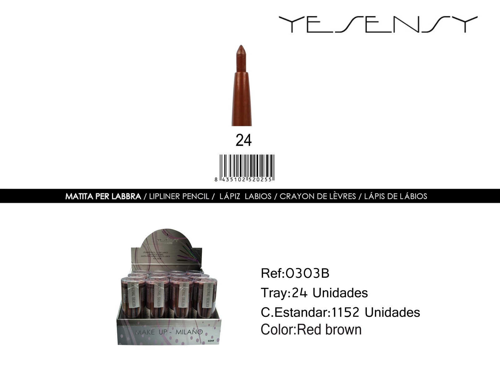 LAPIZ AUTOMATICO C/SACAPUNTAS 24/U RED BROWN