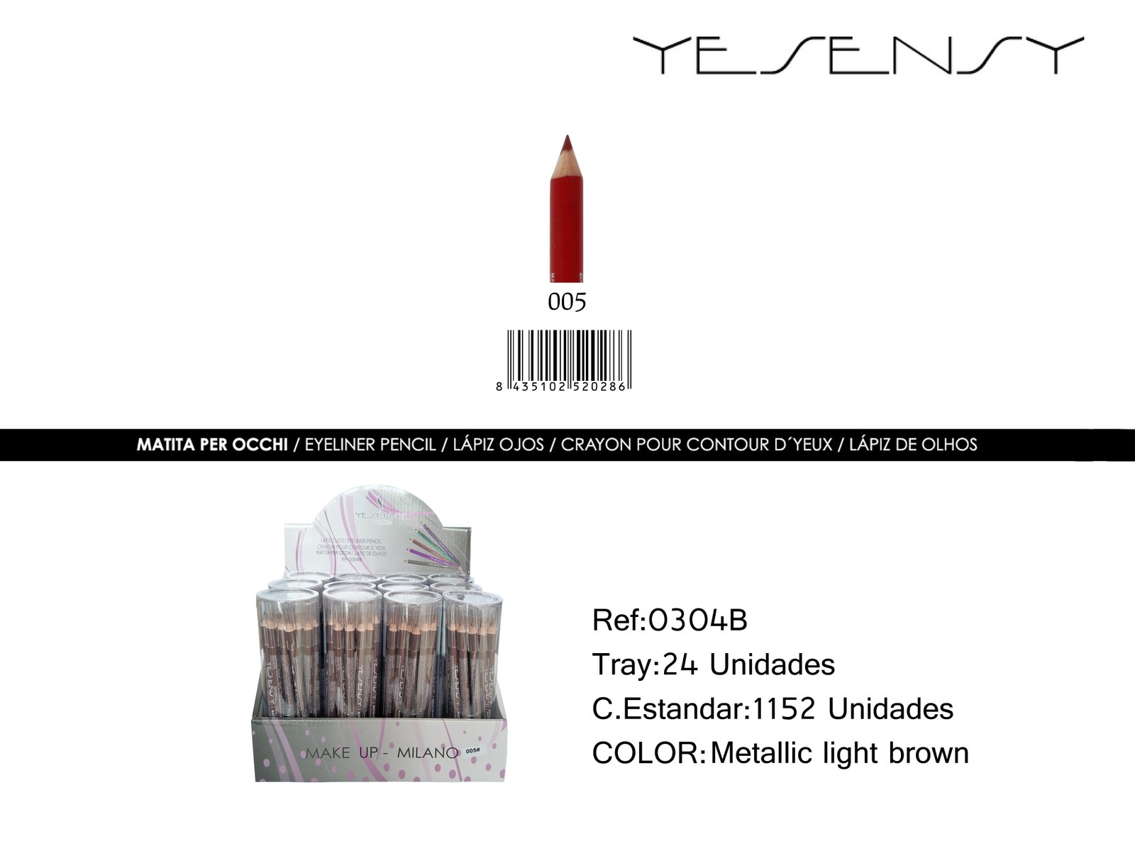 LAPIZ DE OJOS 24/U METALLIC LIGHT BROWN
