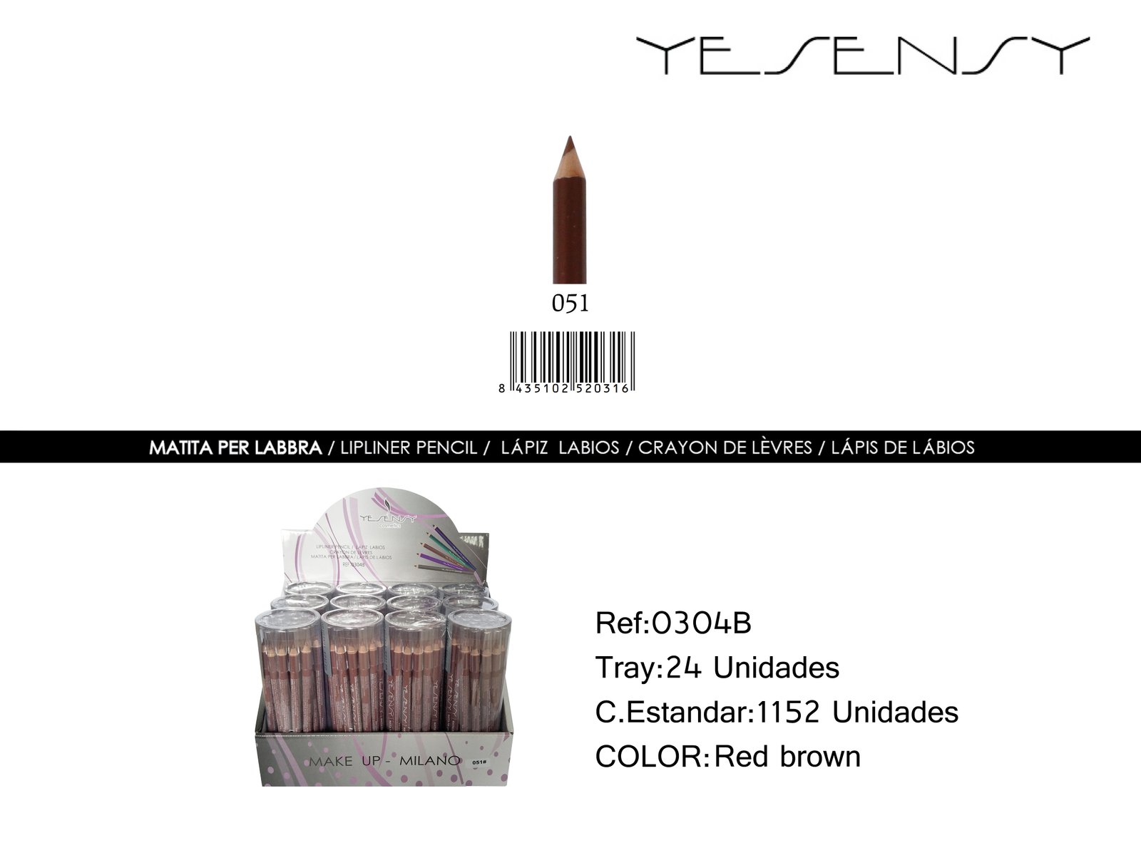 LAPIZ DE OJOS 24/U RED BROWN