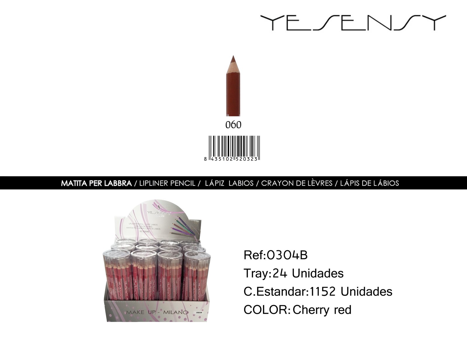 LAPIZ DE OJOS 24/U CHERRY RED