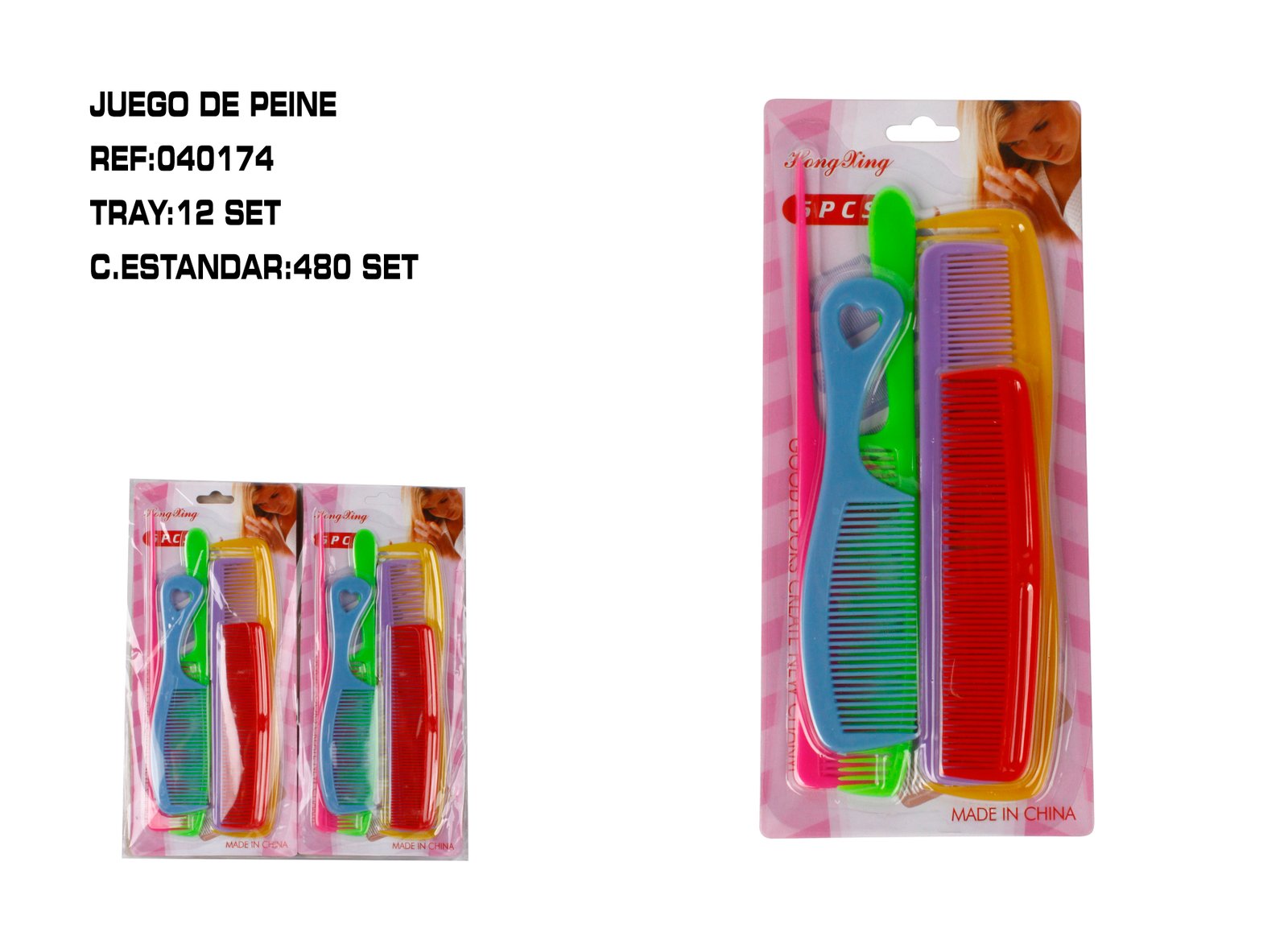 JUEGO DE PEINES 6P