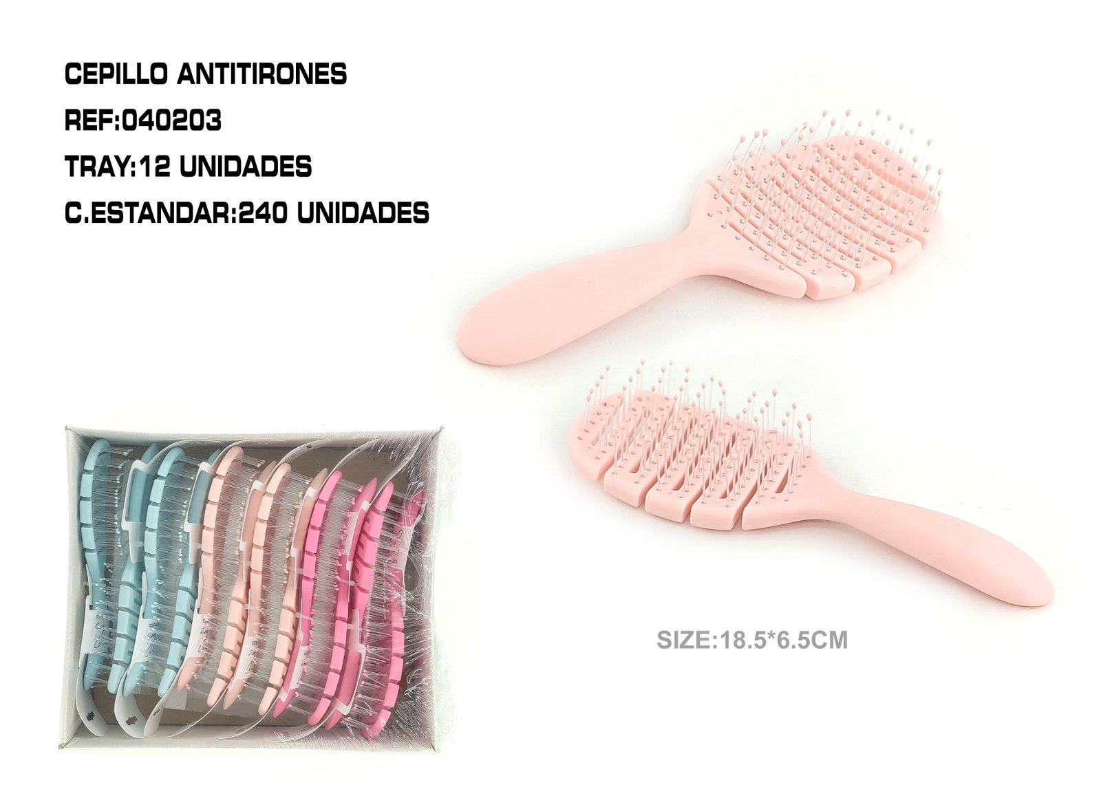 CEPILLO ANTIENREDOS 18.5*6.5CM