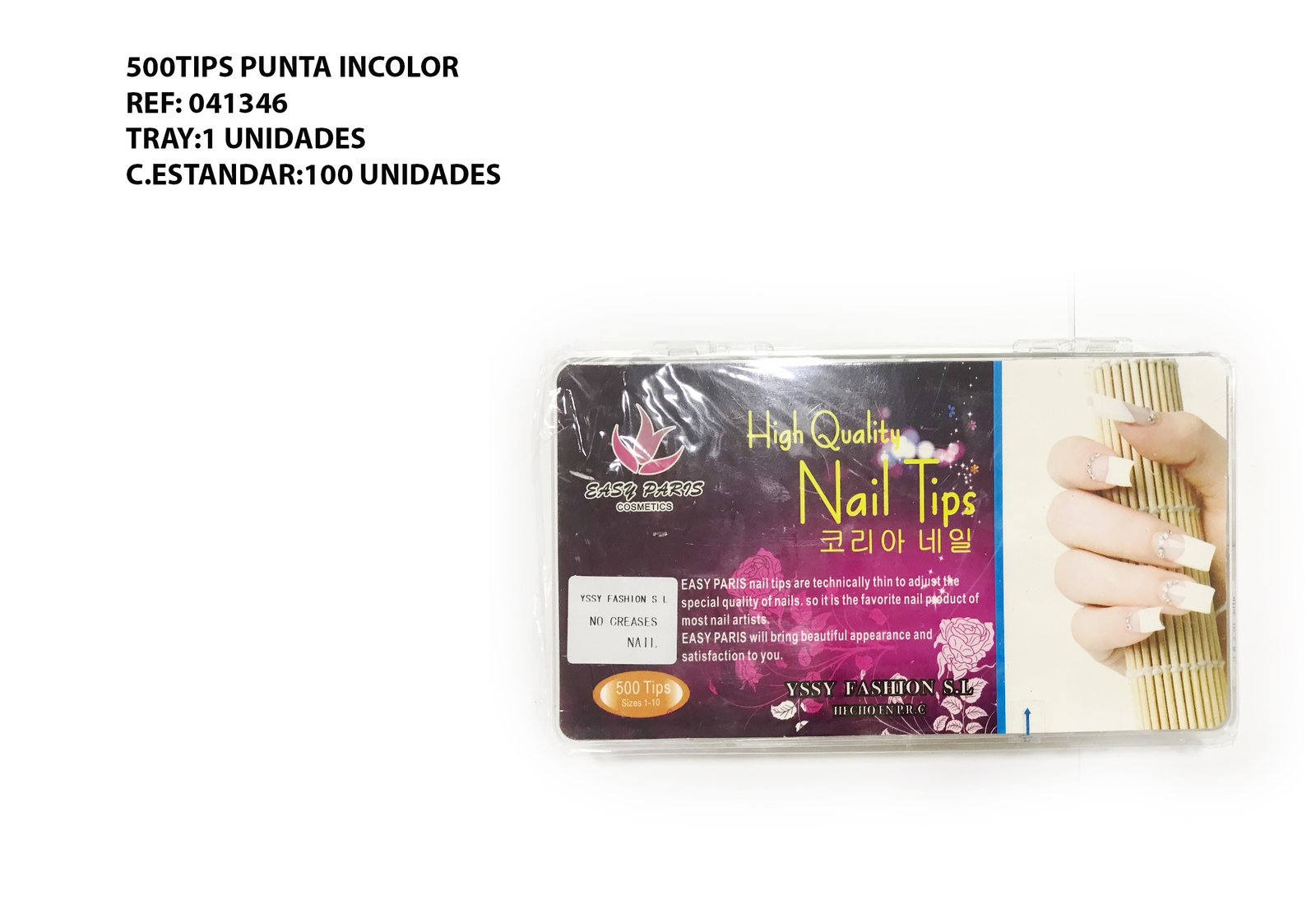 500 TIPS PUNTA INCOLOR