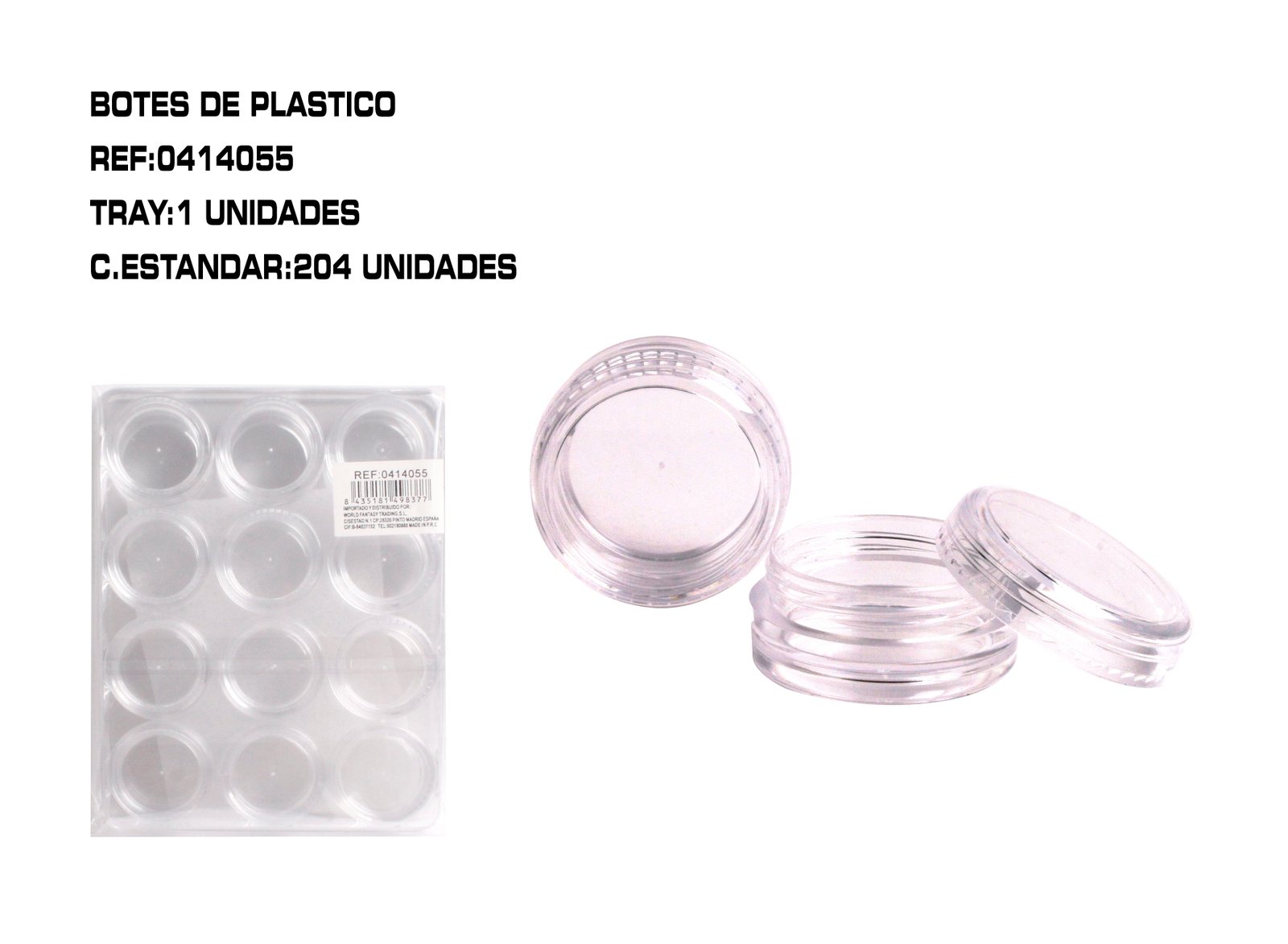CAJITA DE TARROS PLASTICOS