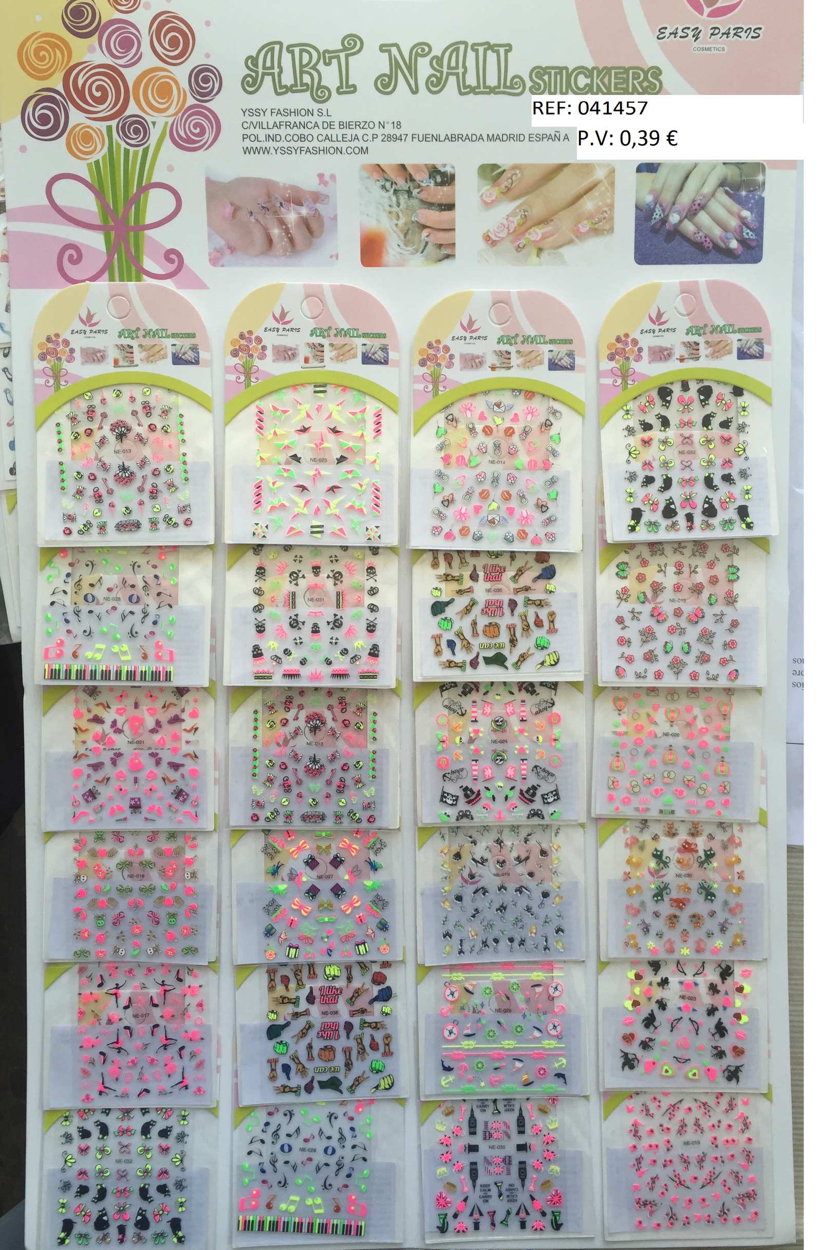 PEGATINAS UÑAS COLOR FLUOR