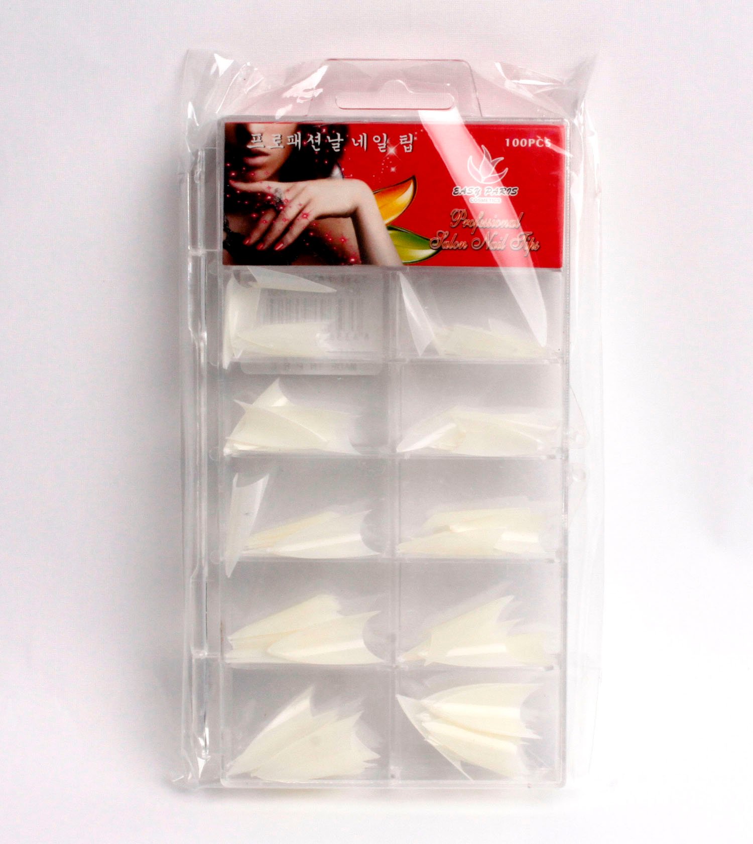 UÑAS POSTIZAS C/PUNTAS 100/U COLOR NATUR