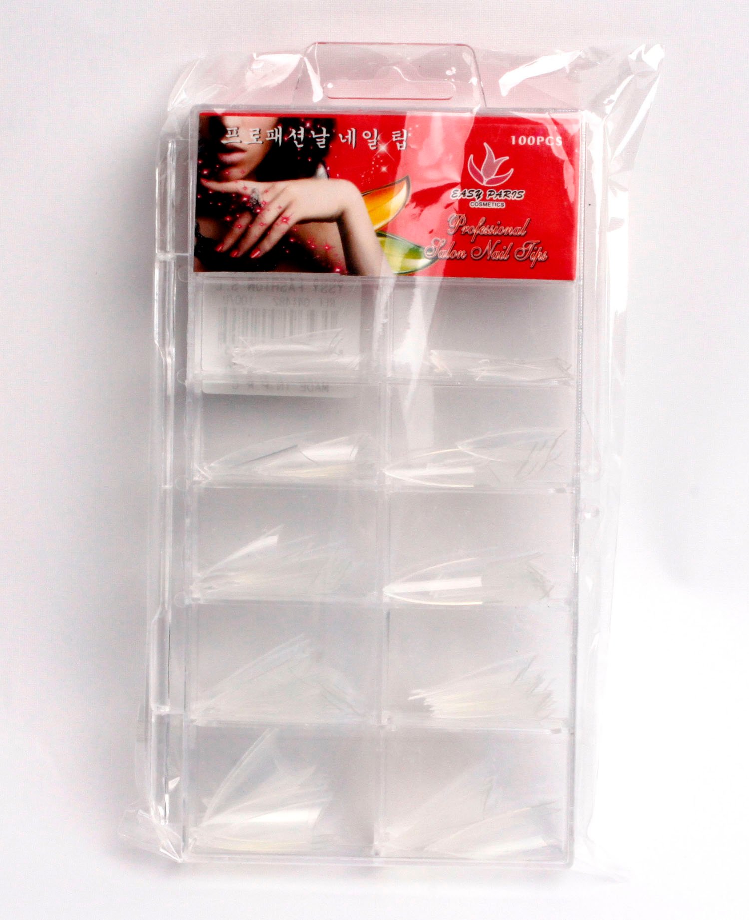 UÑAS PASTIZAS C/PUNTAS 100/U COLOR TRANS