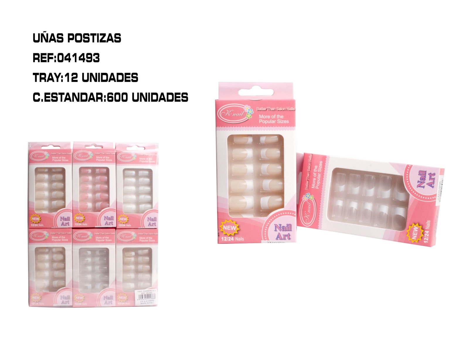UÑAS POSTIZAS TIPO FRANCESA