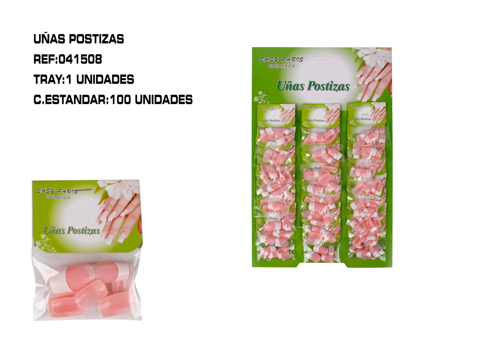 UÑA POSTIZAS FRANCESA ROSA