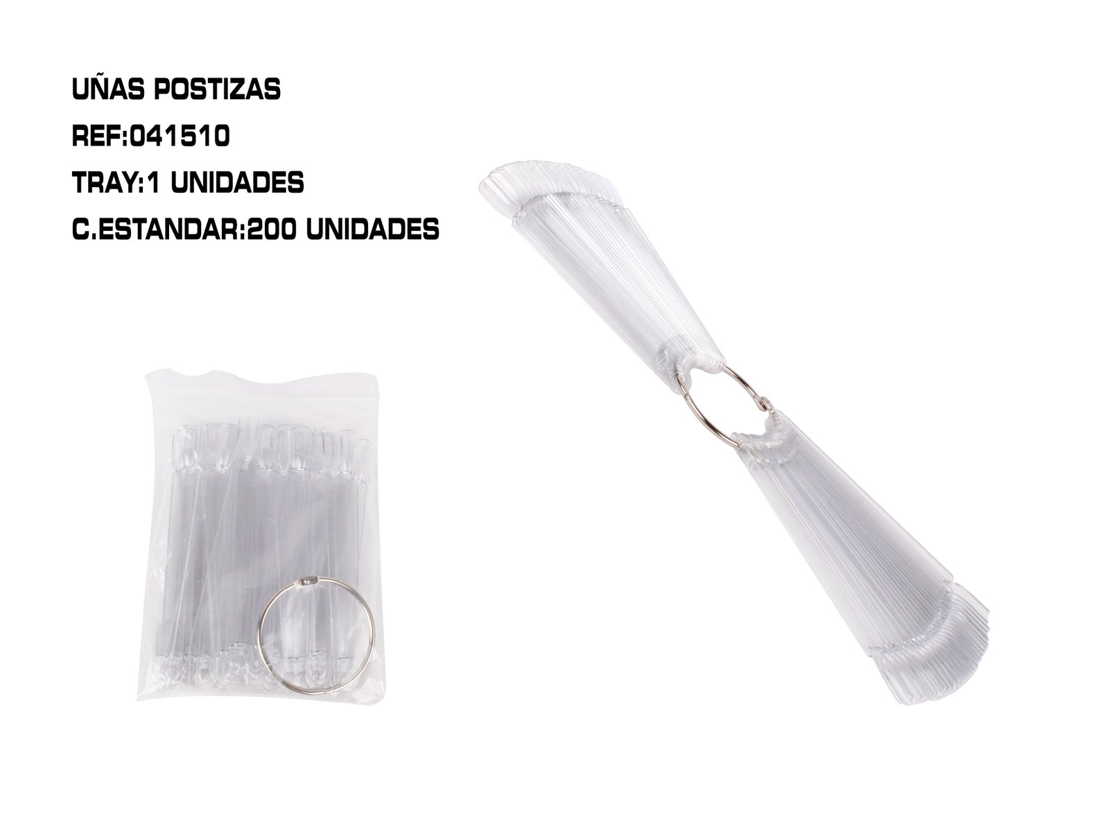 EXIBIDOR DE 50 UÑAS TRANSP.