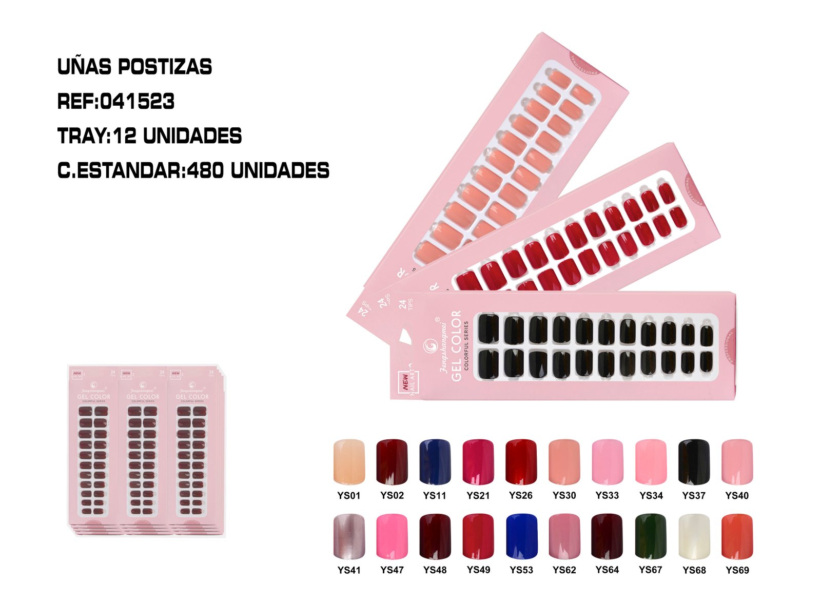 24 UÑAS POSTIZAS C/ADHESIVO