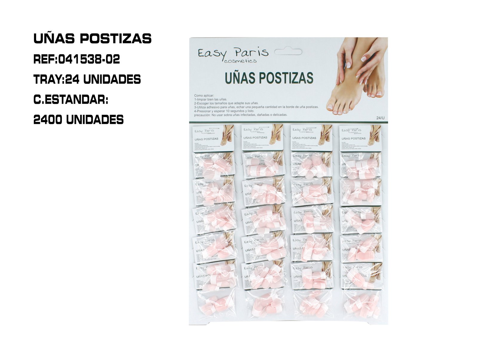 UÑAS POSTIZAS ROSA CLARO