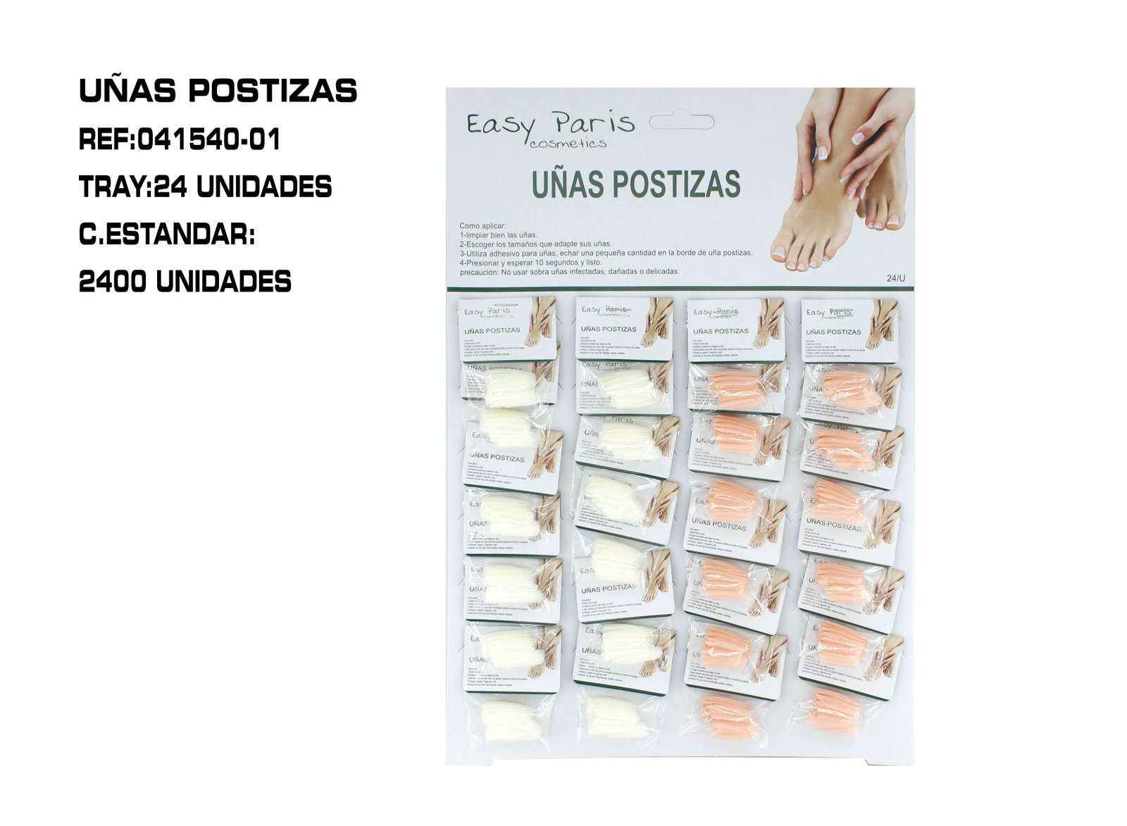 24 UÑAS POSTIZAS 2 COLORES