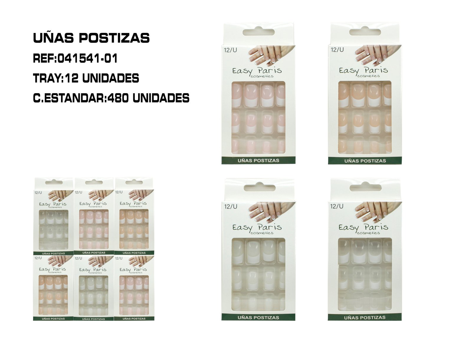 UÑAS POSTIZAS 4 COLORES