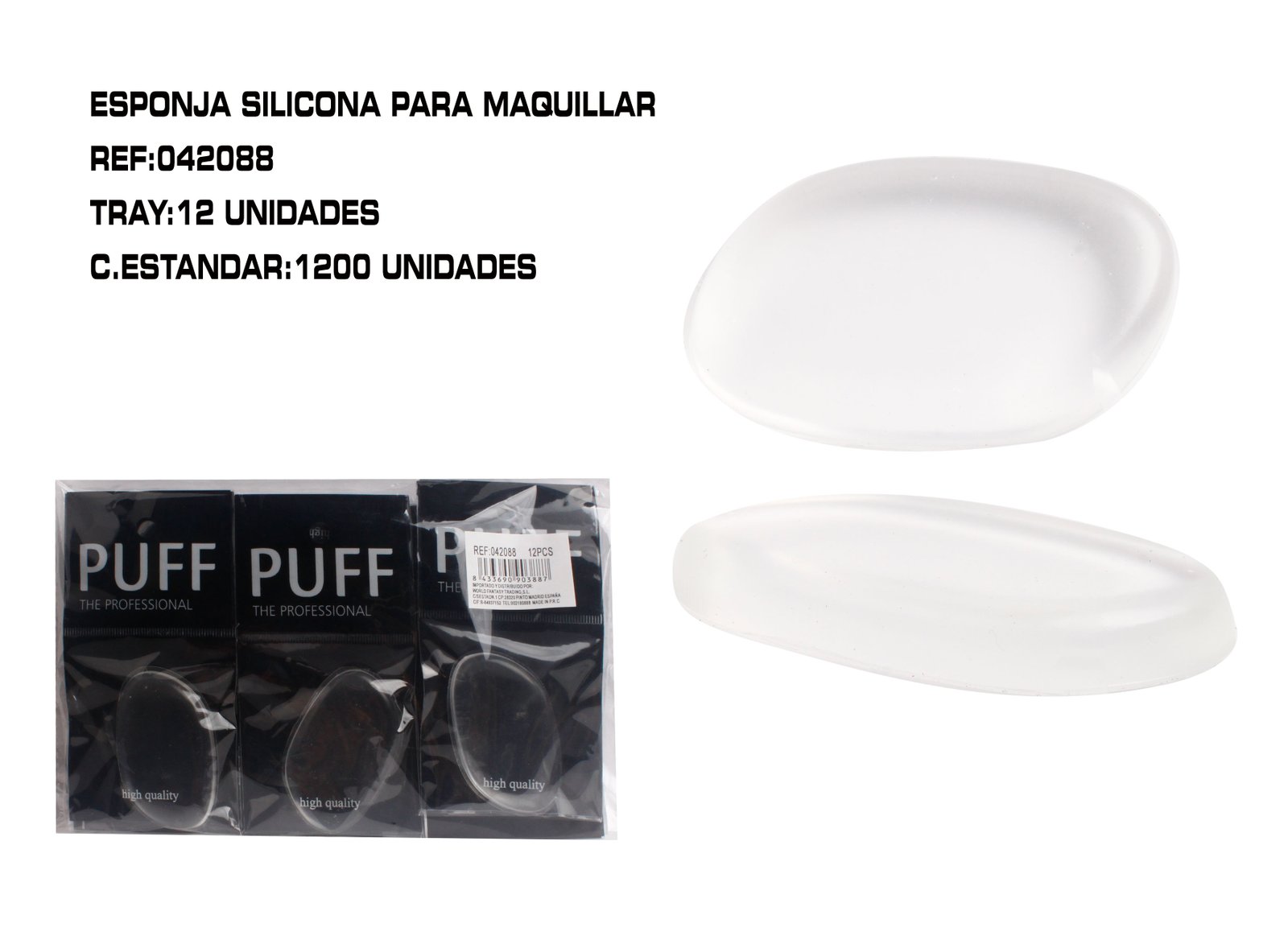 BORLA MAQUILLAJE SILICONA INCOLOR