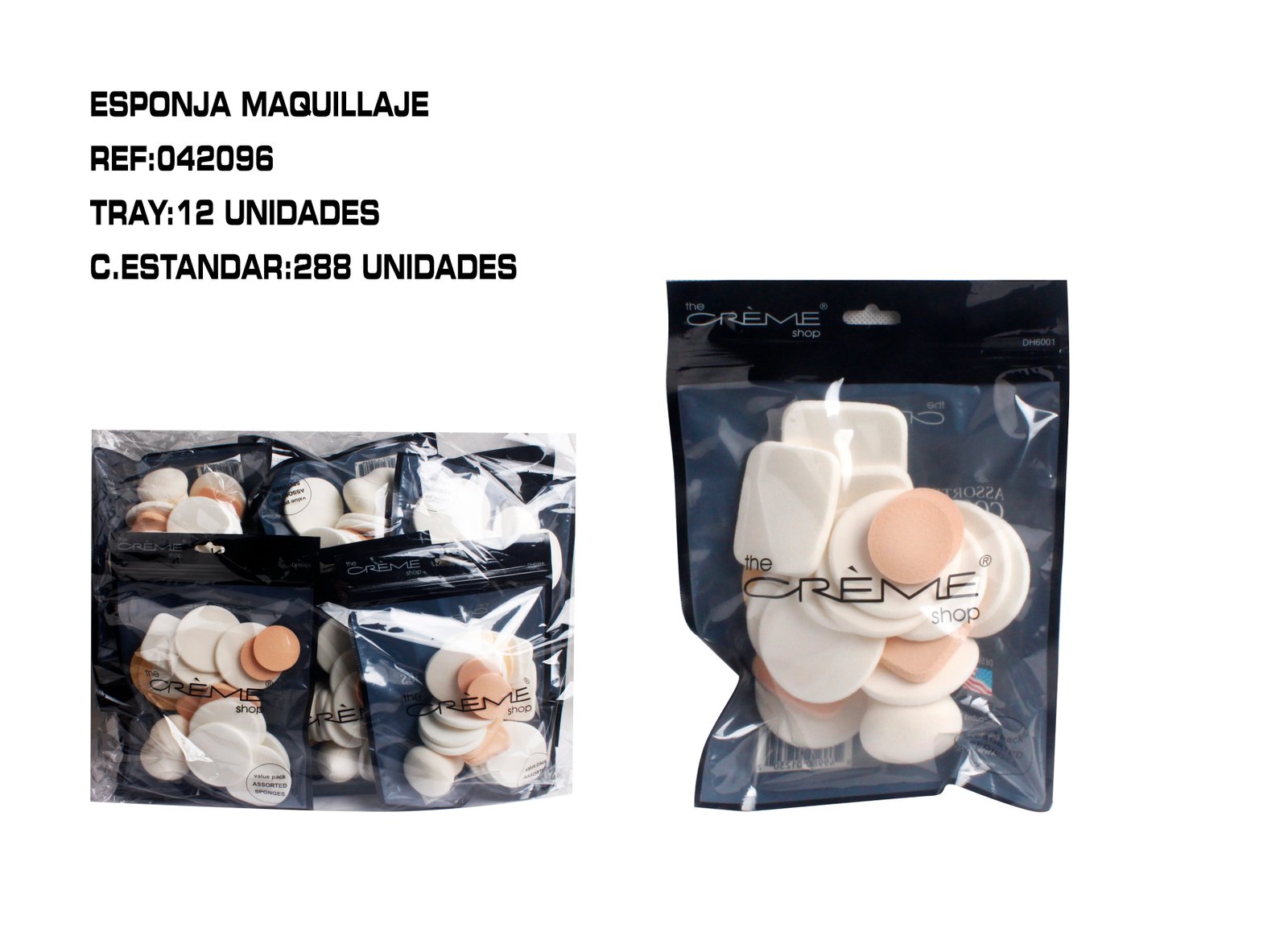 JUEGO DE 20 BORLAS DE MAQUILLAJE