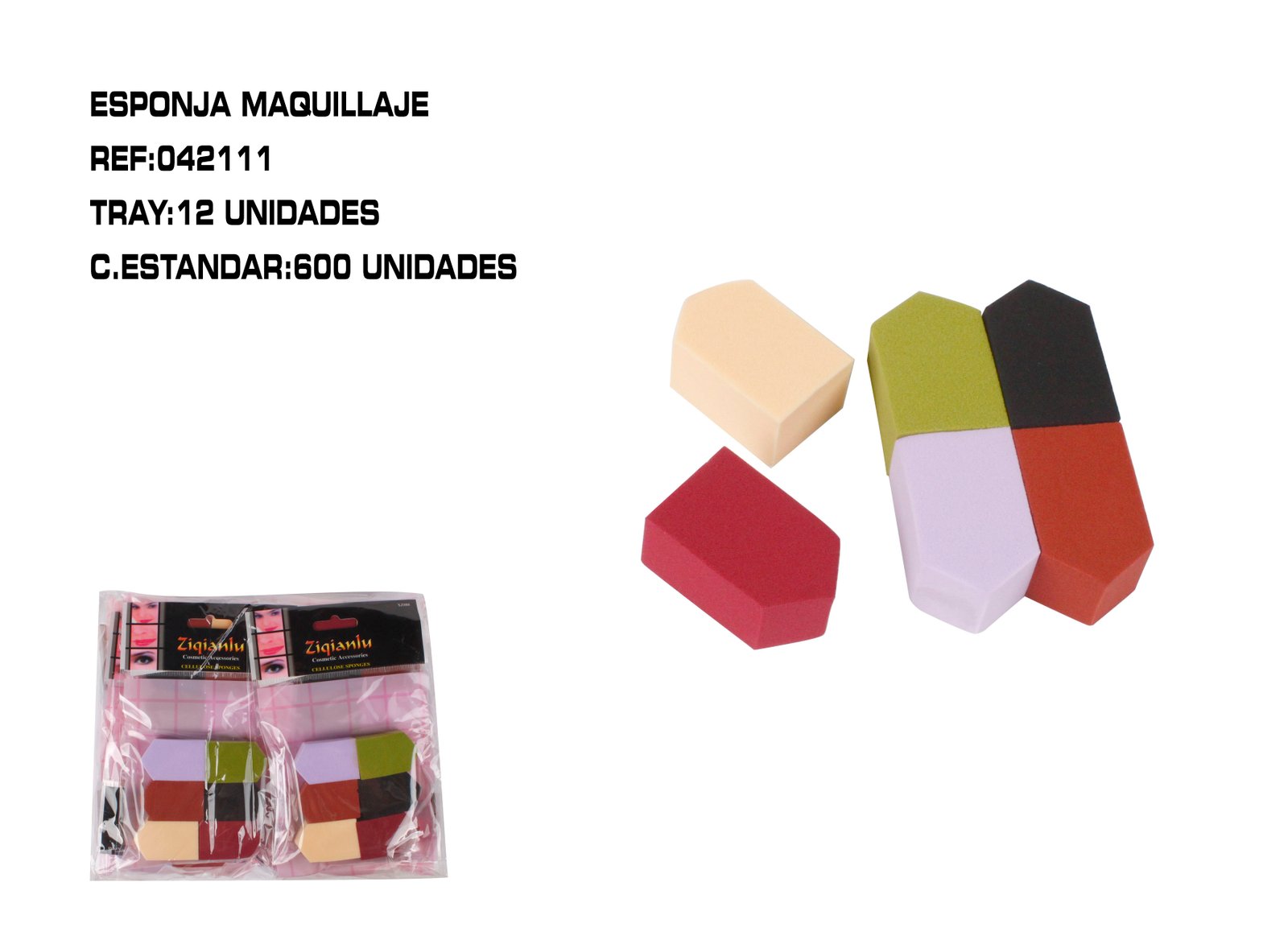 JUEGO 6 ESPONJAS DE MAQUILLAR 12/U 600/U FACIL DE LIMPIAR