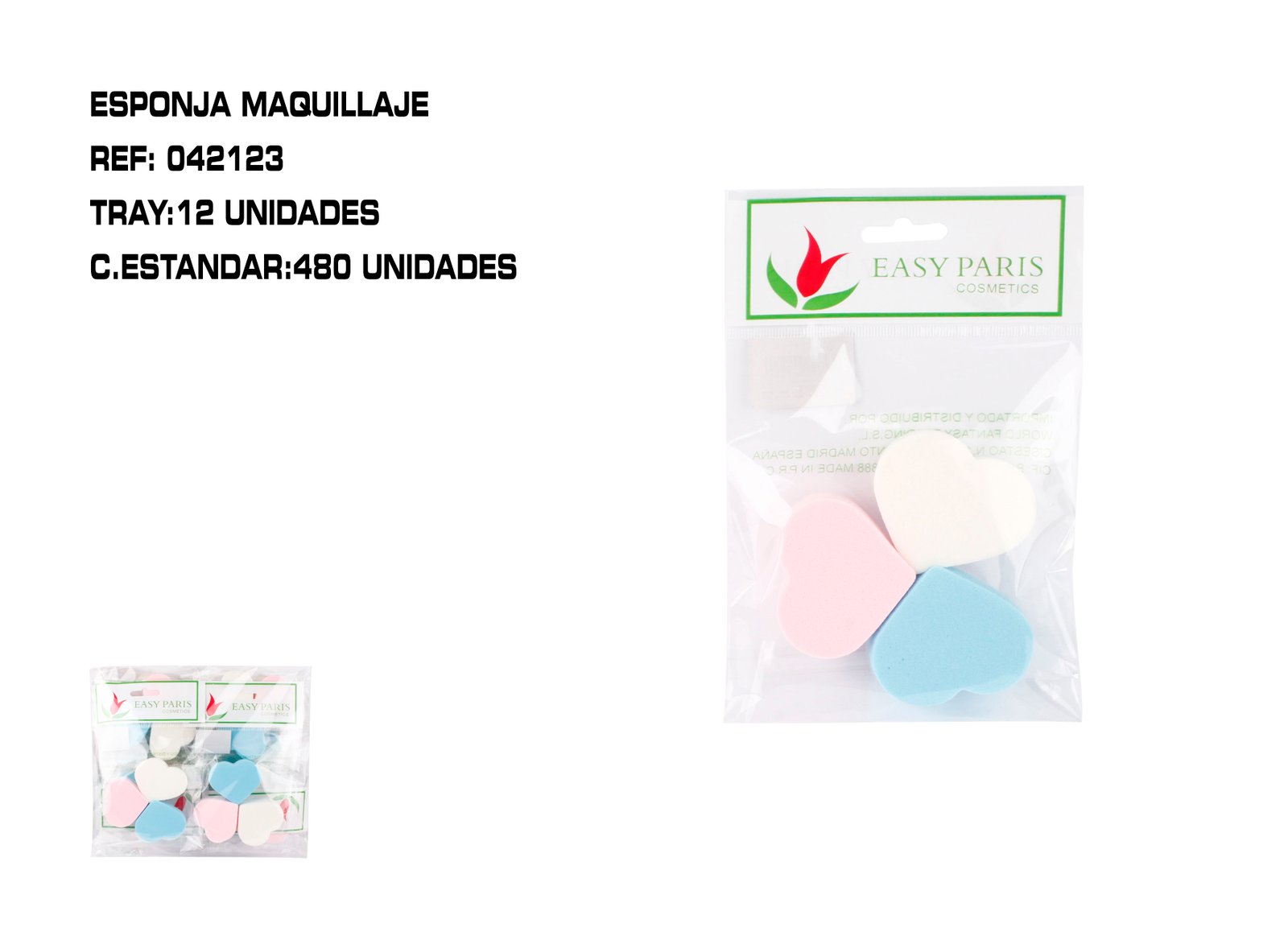 PACK3 ESPONJAS DE MAQ. CORAZON