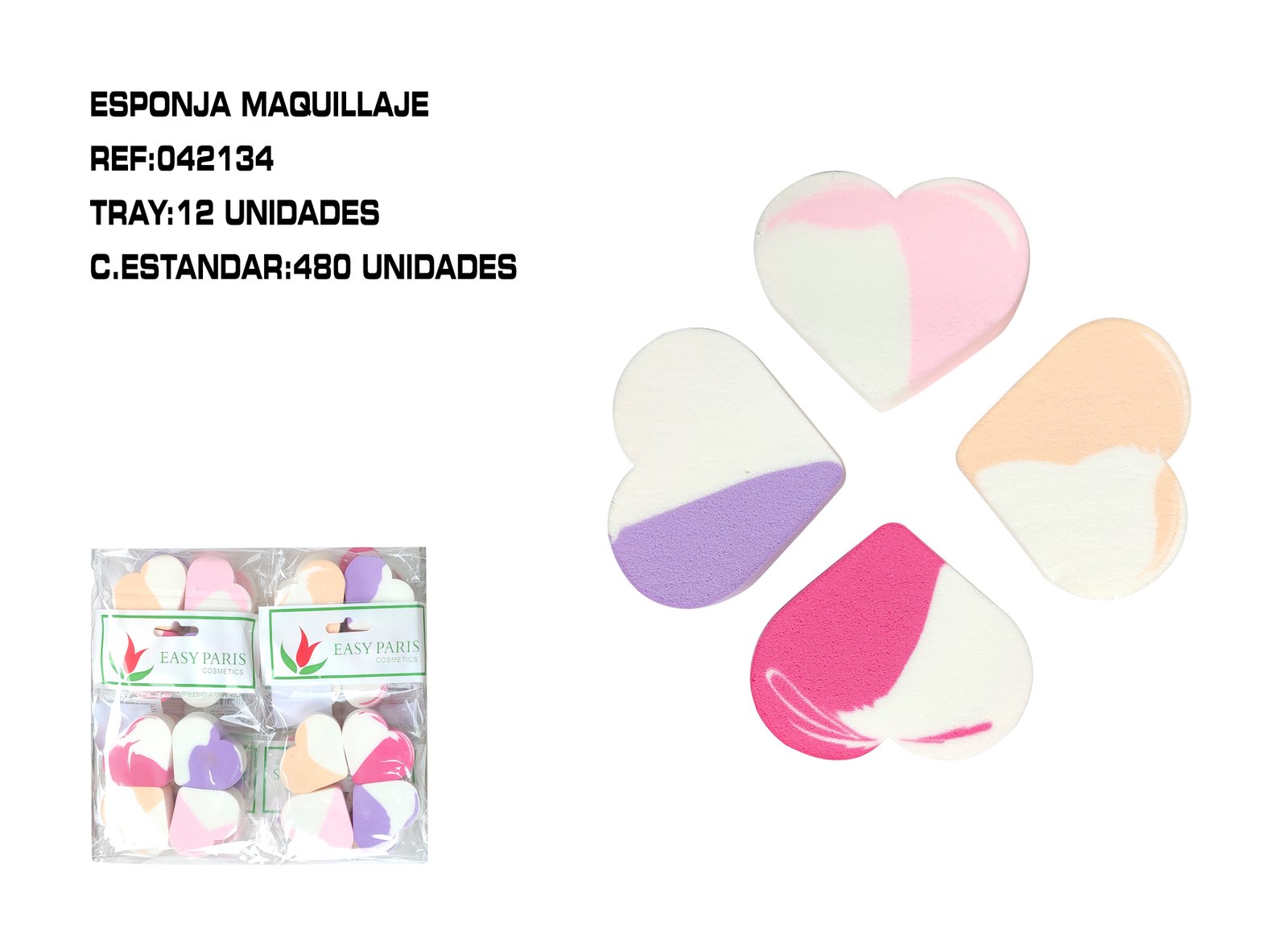 ESPONJA DE MAQ.4 CORAZONES