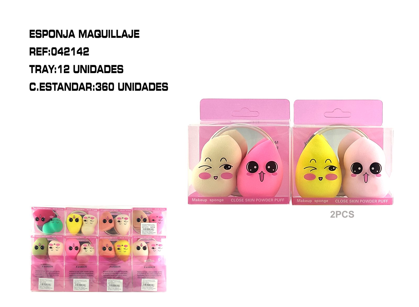 2 ESPONJAS DE MAQ.+ESPEJO