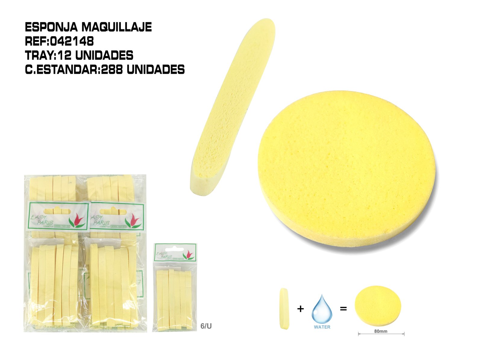 ESPONJA COMPRIMIDA DE MAQ.8CM 6U