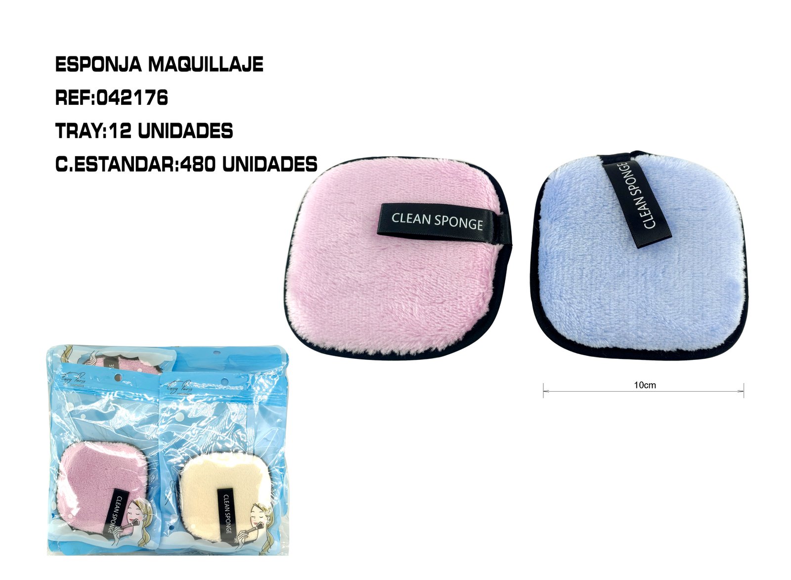 ESPONJA DESMAQUILLAJE 10*10CM