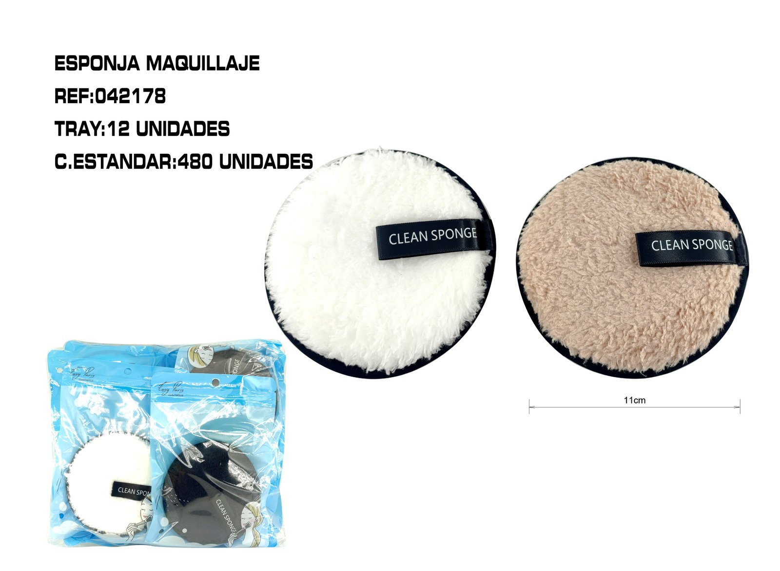 ESPONJA DESMAQUILLAJE 11CM