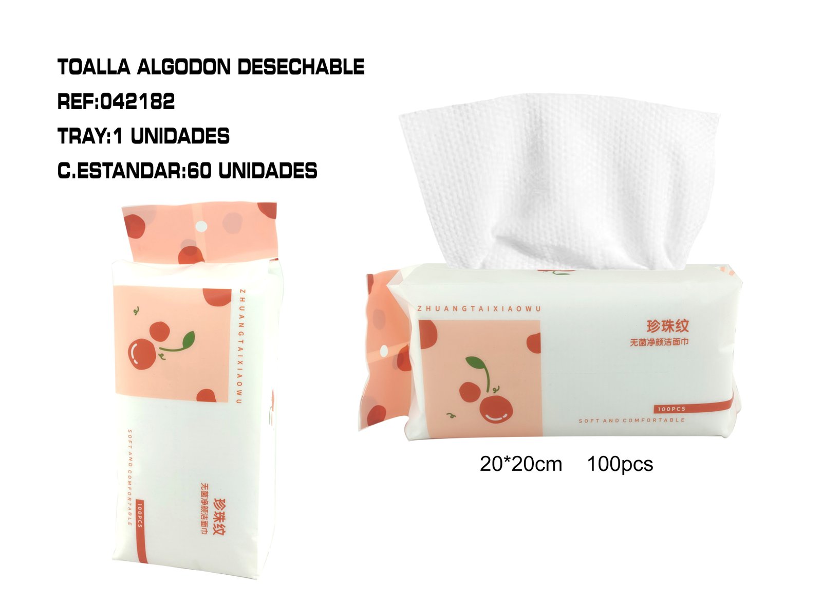 100H TOALLITAS DESECHABLES 20*20CM