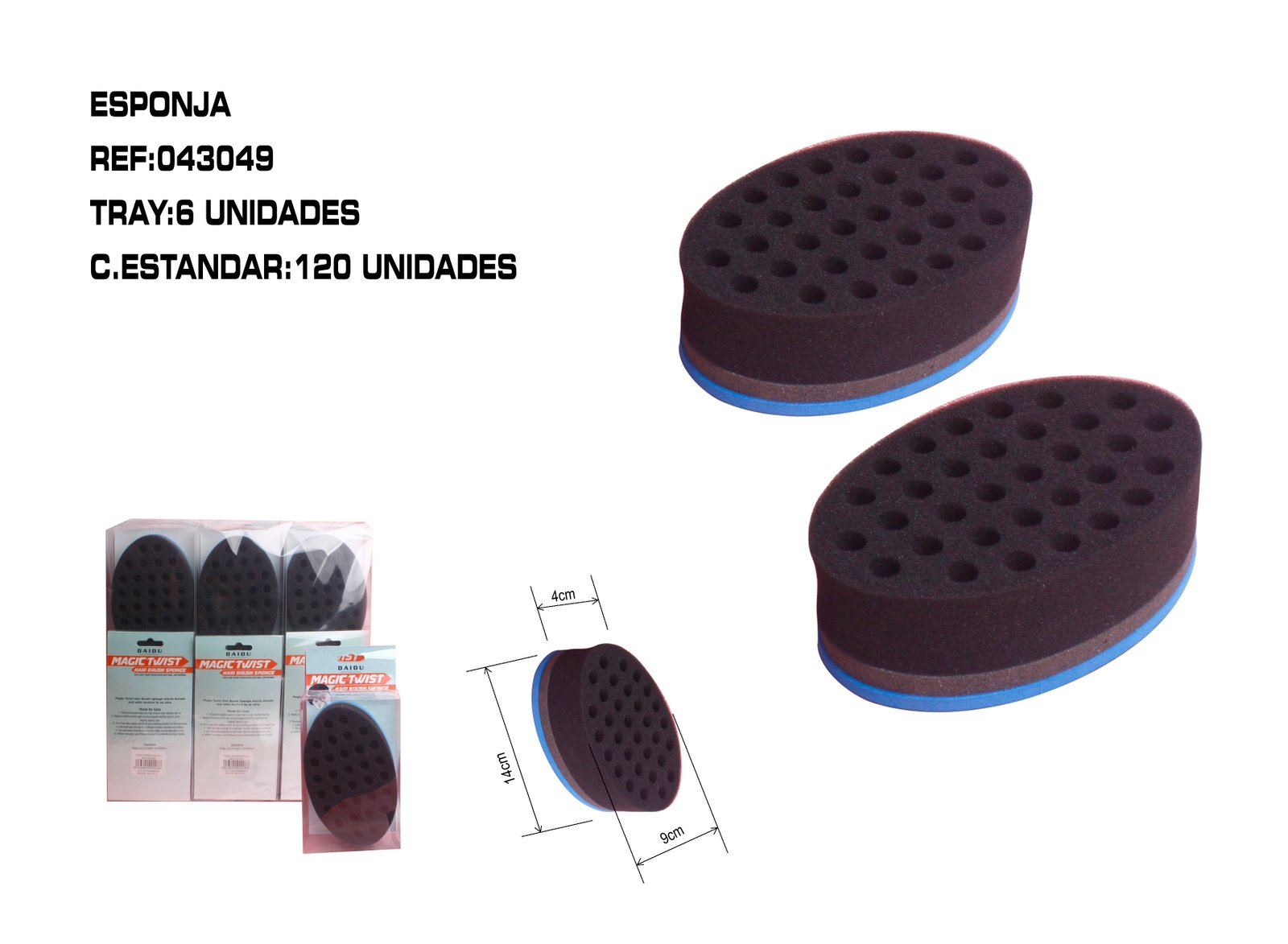 ESPONJA DE RIZOS OVALADA