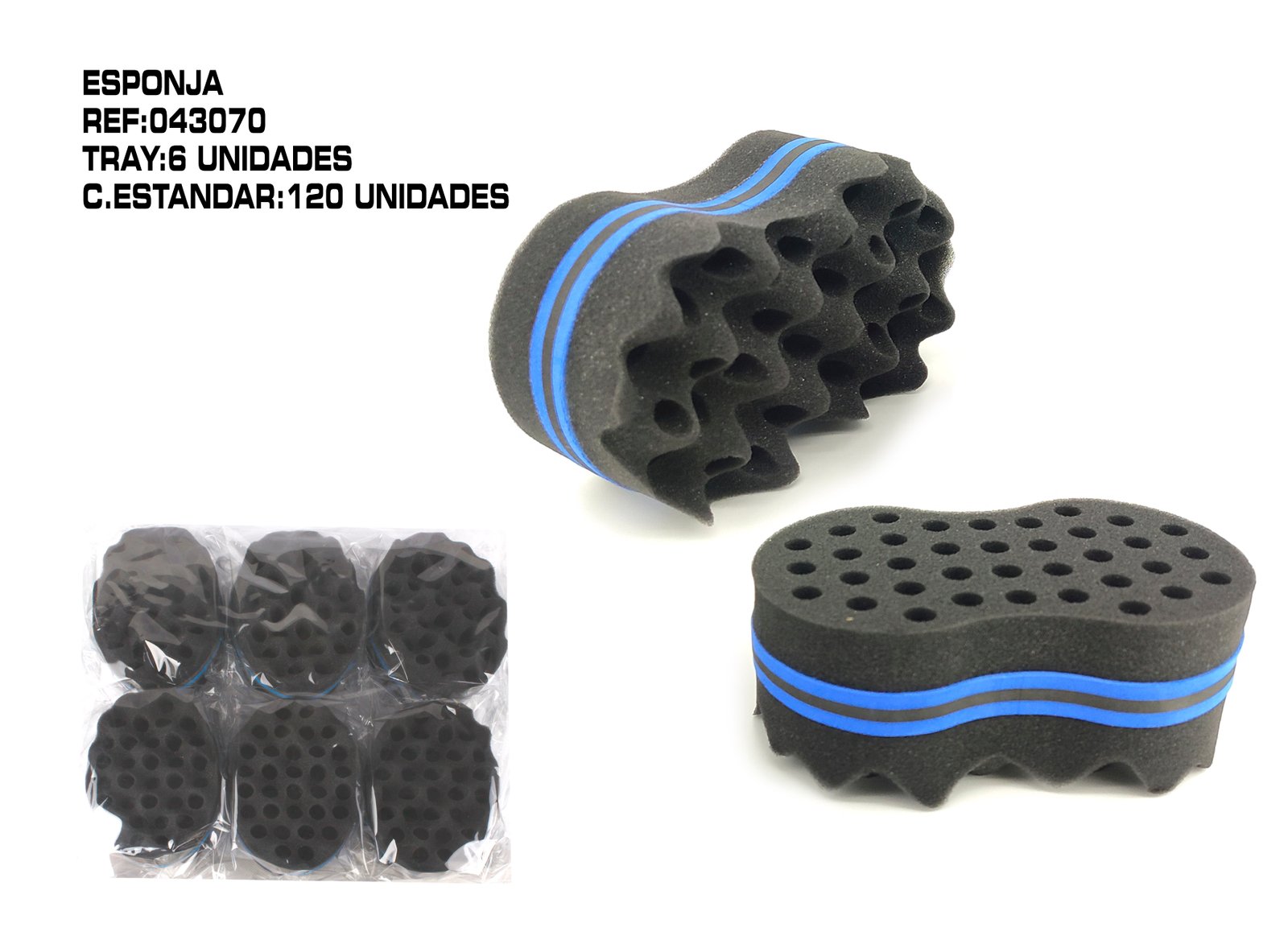 ESPONJA NEGRA PARA CABELLO RIZO