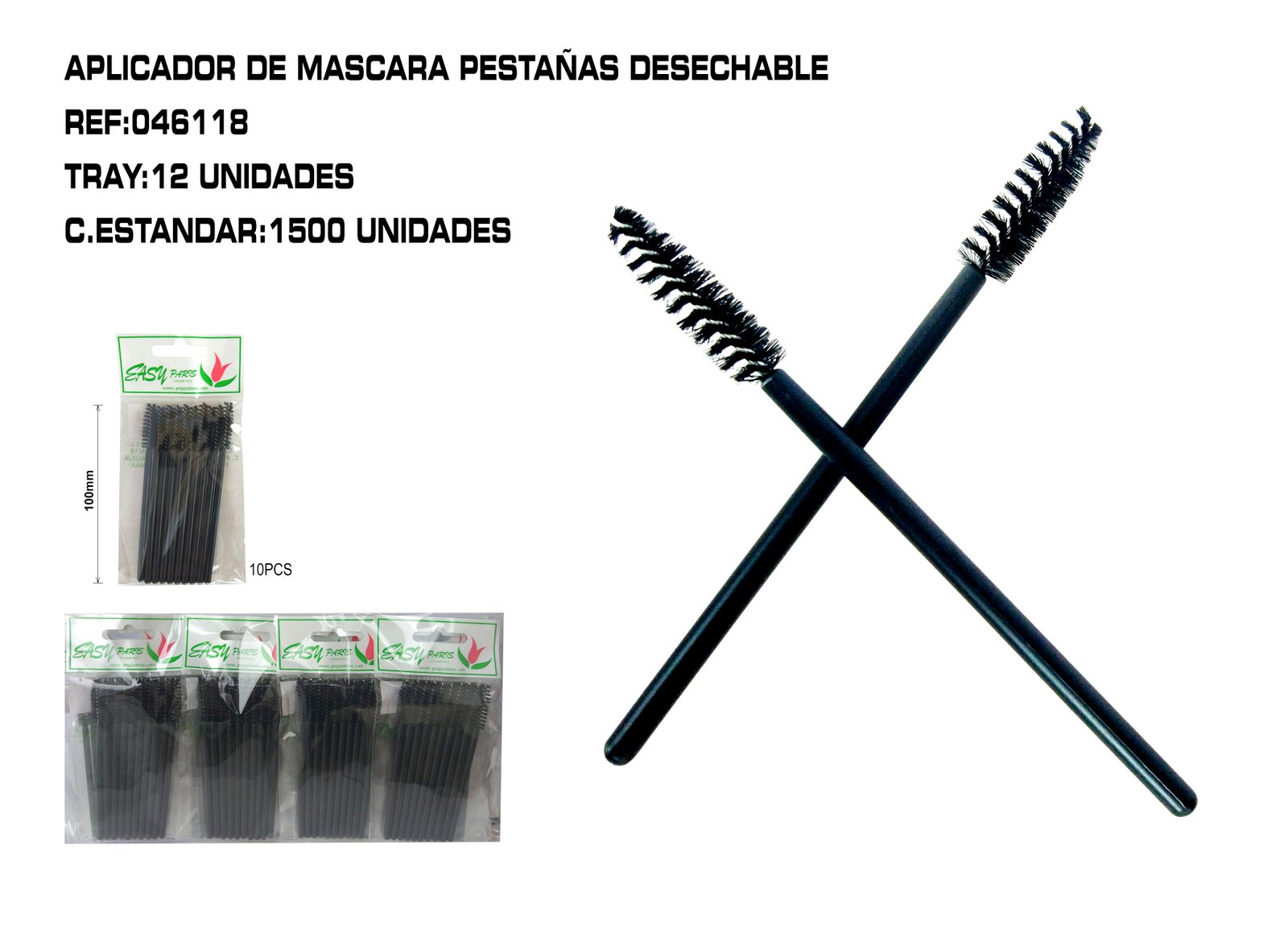 10 APLICADOR MASCARA PESTAÑAS DESECHABLE